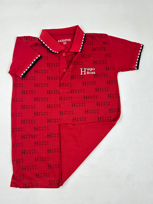 4Yrs - 8Yrs Red Polo T-Shirt For Boys BTS79