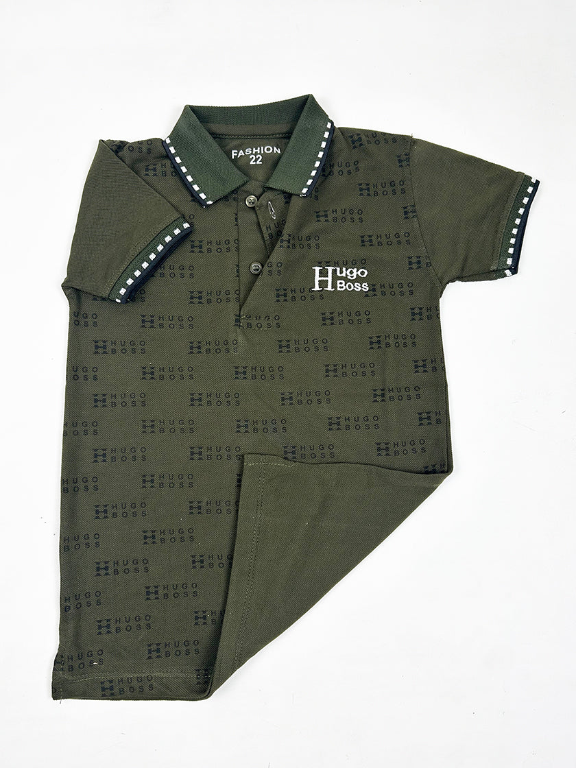 4Yrs - 8Yrs Olive Green Polo T-Shirt For Boys BTS80