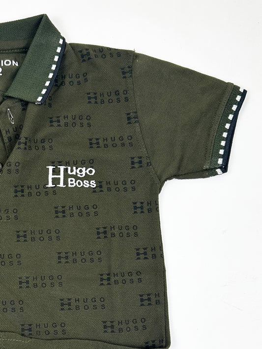 4Yrs - 8Yrs Olive Green Polo T-Shirt For Boys BTS80