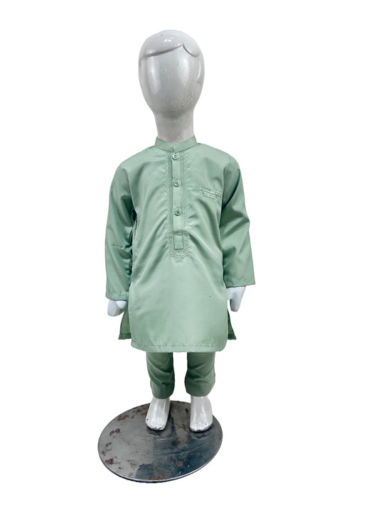 2Yrs - 14Yrs AB Light Green Boys Kameez Shalwar BKS143