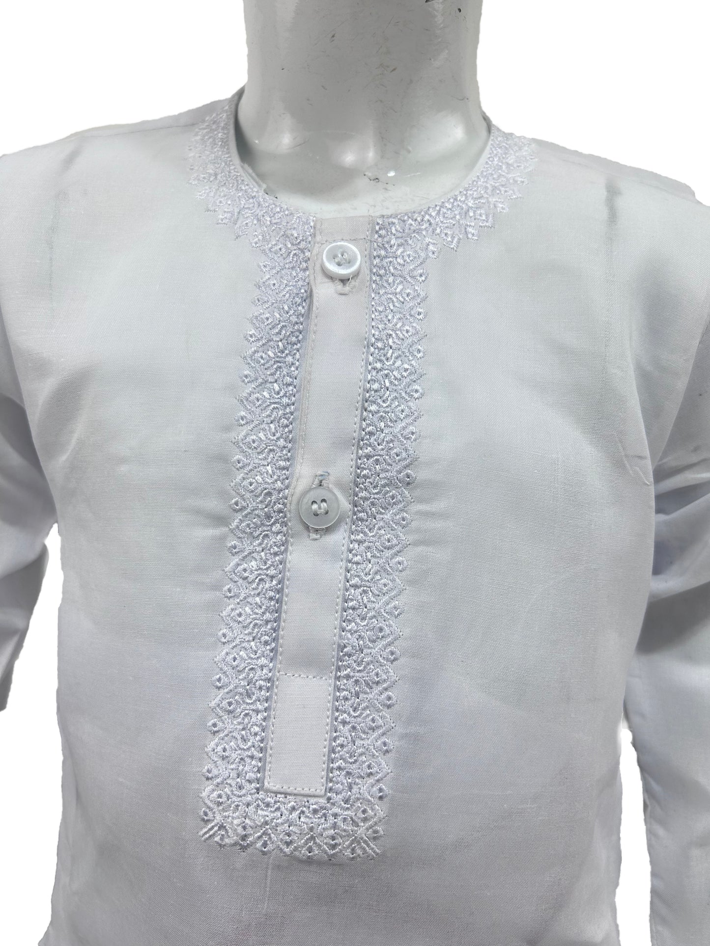 2Yrs - 14Yrs AB Neil White Boys Kurta Shalwar Cotton BKS147