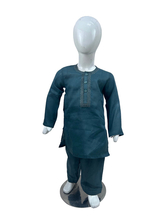 2Yrs - 14Yrs AB Dark Sea Green Boys Kurta Shalwar Cotton BKS148