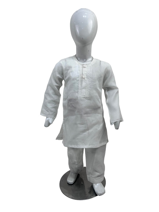 2Yrs - 14Yrs AB Off White Boys Kurta Shalwar Cotton BKS150