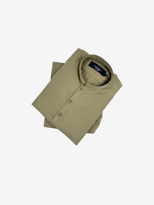 751/1-1 Olive Green Stitched Suit Kameez Shalwar For Men MSK167