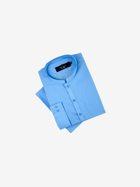 756-2 Blue 100% Cotton Stitched Suit Kameez Shalwar For Men MSK153