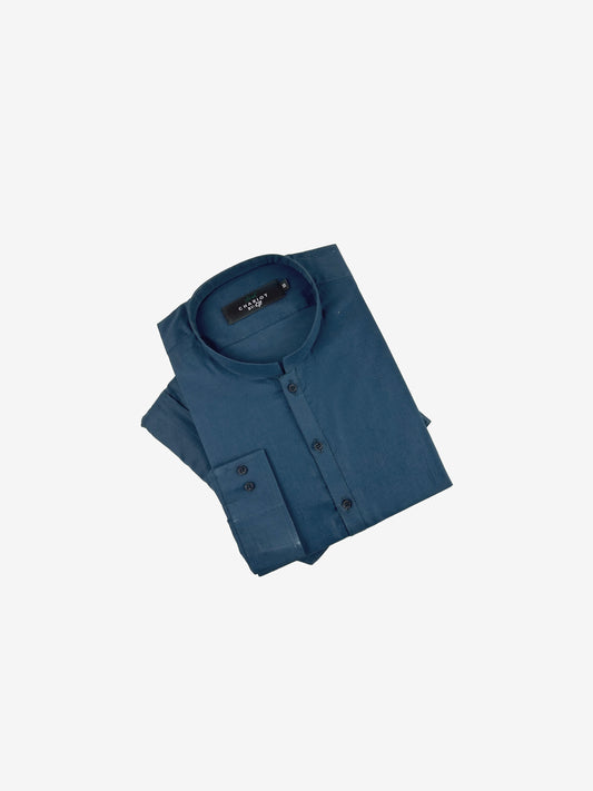 756-5 Navy Blue 100% Cotton Stitched Suit Kameez Shalwar For Men MSK155