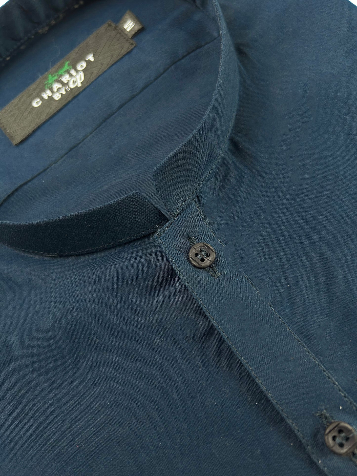 756-5 Navy Blue 100% Cotton Stitched Suit Kameez Shalwar For Men MSK155