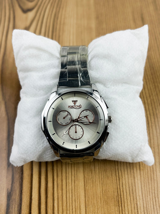 Silver Stainless Steel Watch For Men MW127