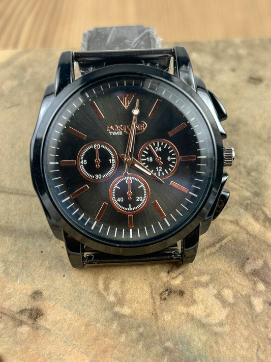 Black Stainless Steel Watch For Men MW128