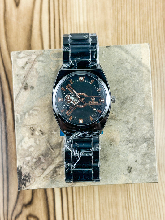 Black Stainless Steel Watch For Men MW130
