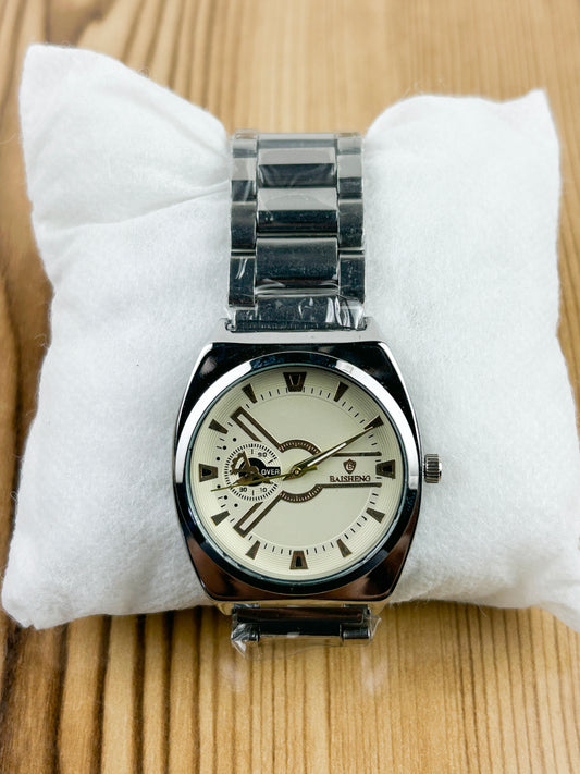 Silver Stainless Steel Watch For Men MW131
