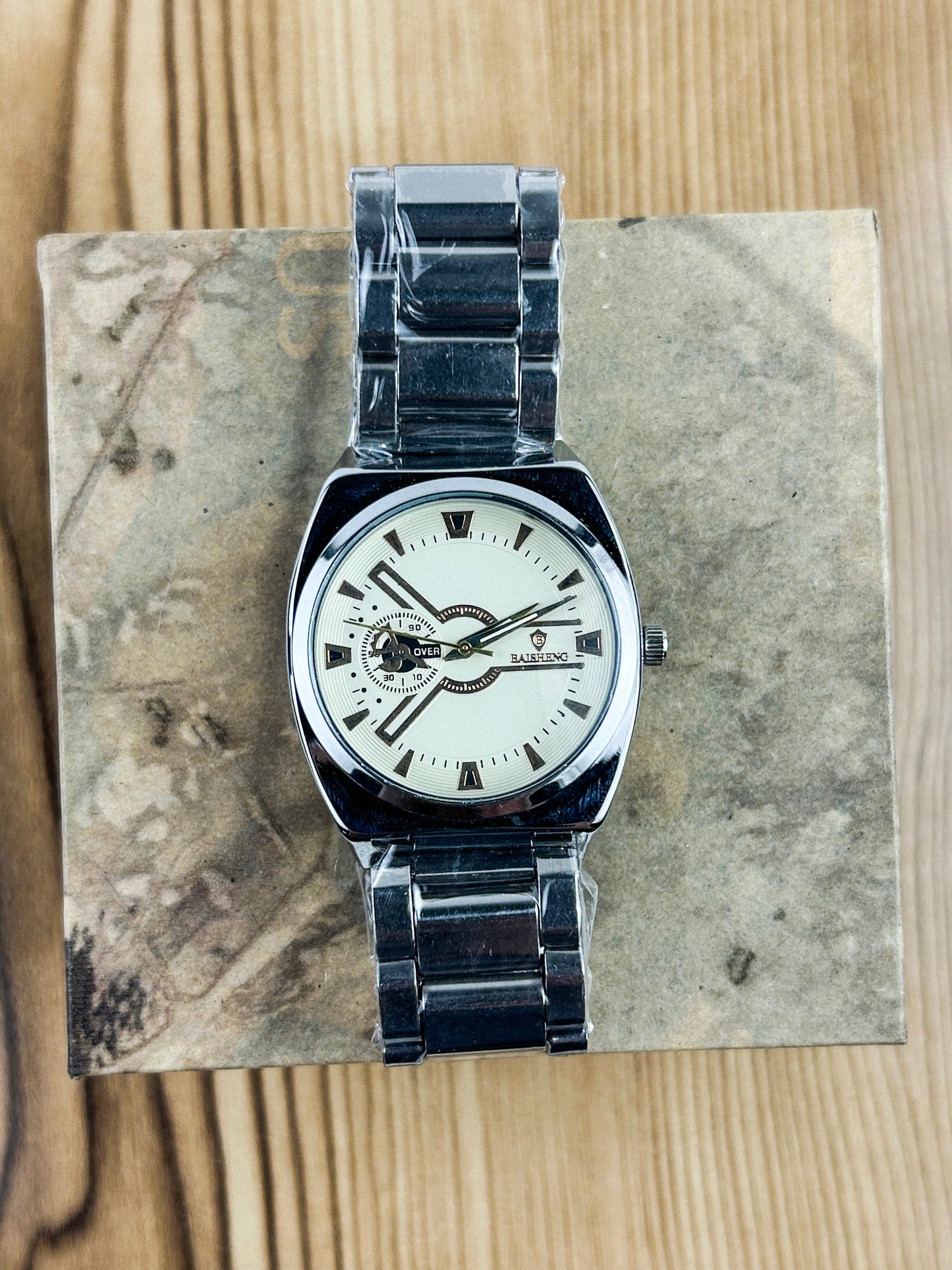 Silver Stainless Steel Watch For Men MW131
