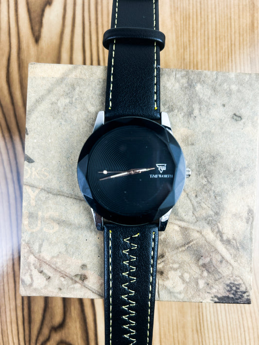 Black Strap Watch For Men MW141