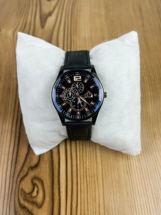 Black Strap Watch For Men MW142