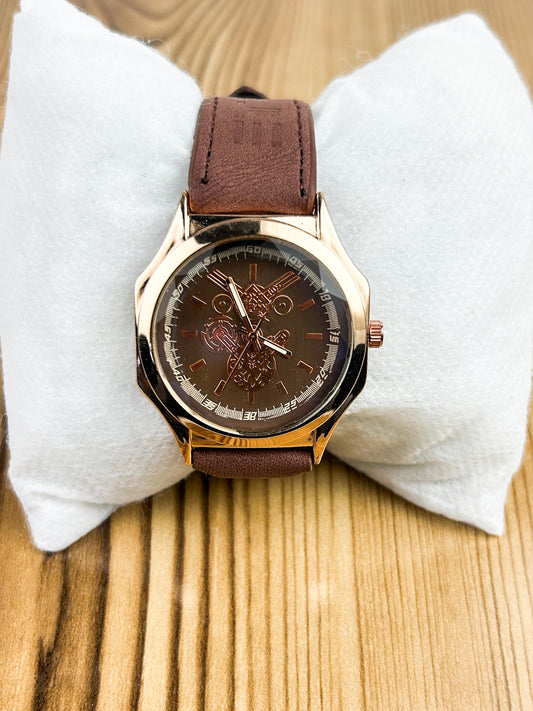 Brown Strap Watch For Men MW144