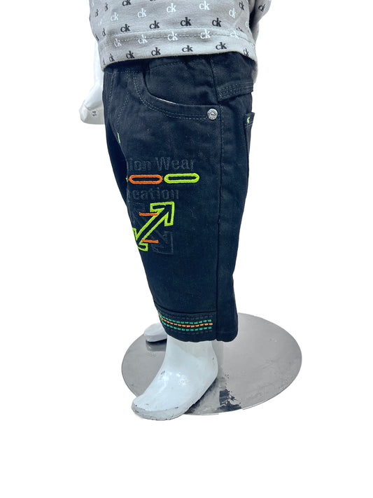 5Yrs - 16Yrs Black Denim Jeans Short For Boys NK BJS03