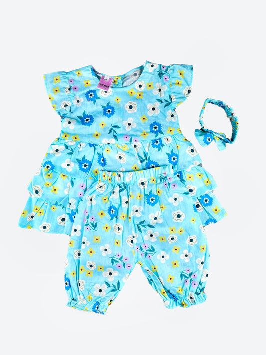 1Yr - 4Yrs Cyan Girl Blossom Breeze Suit For Girls BG GS242