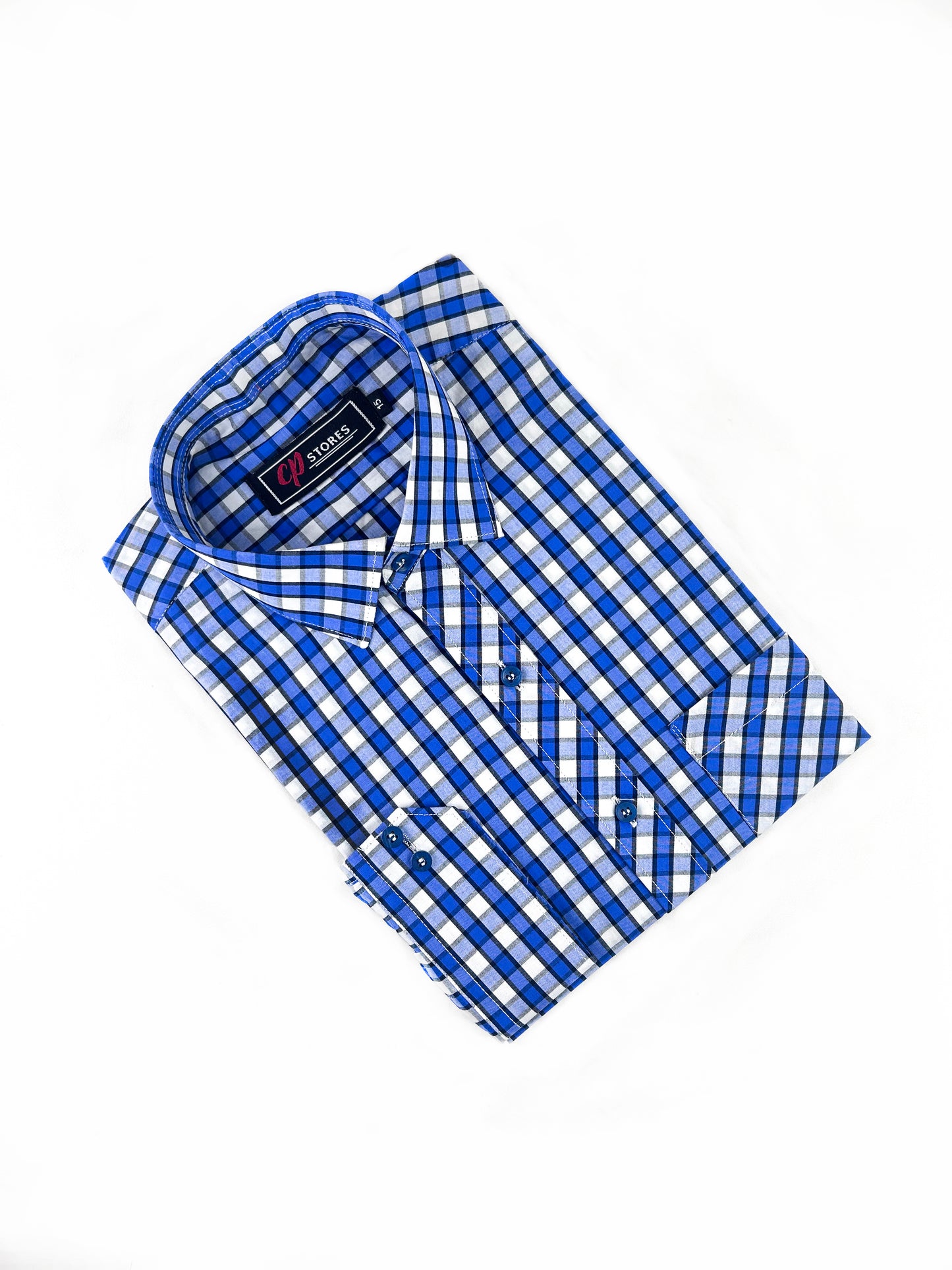 Blue Checks Formal Dress Shirt For Men MFS286