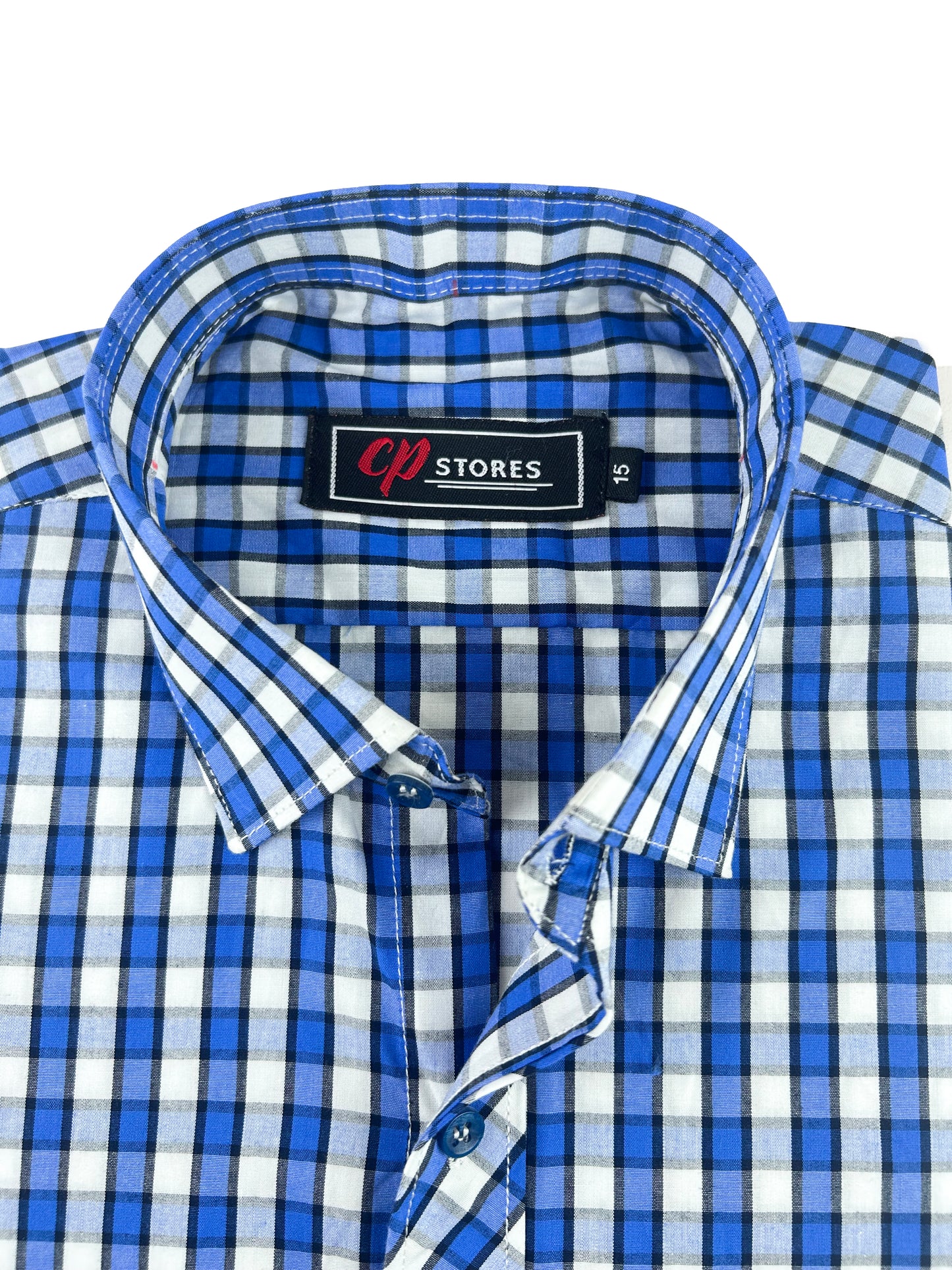 Blue Checks Formal Dress Shirt For Men MFS286