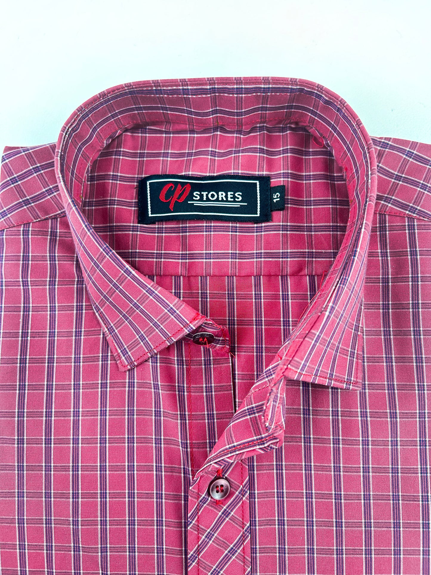 Dark Pink Checks Formal Dress Shirt For Men MFS289