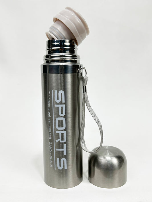Grey Stainless Steel Vacuum Bottle Sports 500 ML D-57