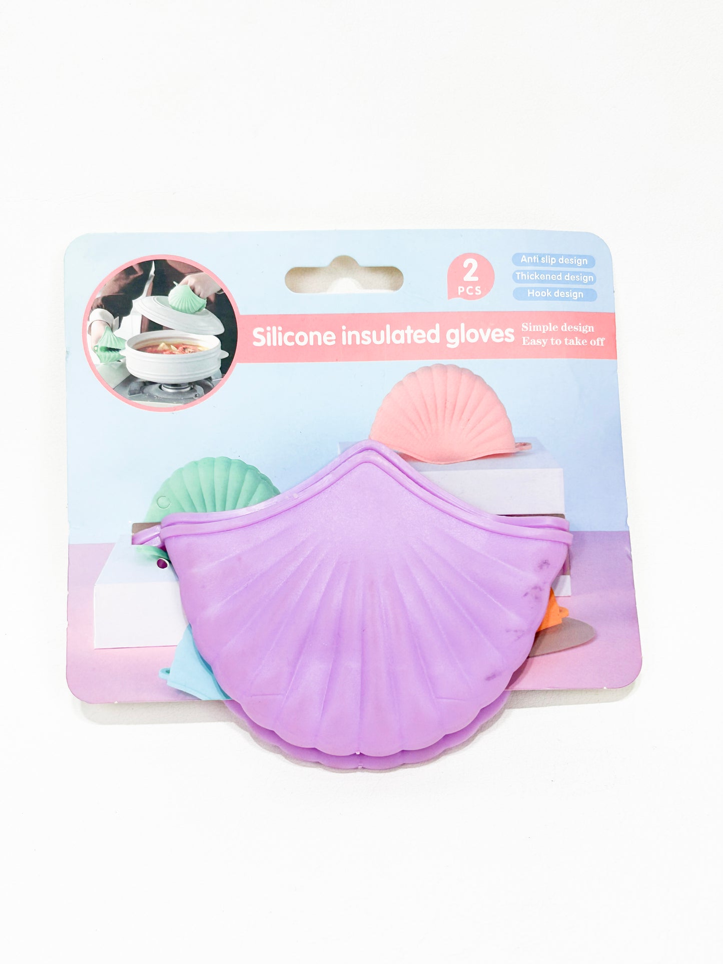 Multicolor 2Pcs Silicone Heat Resistant Grips