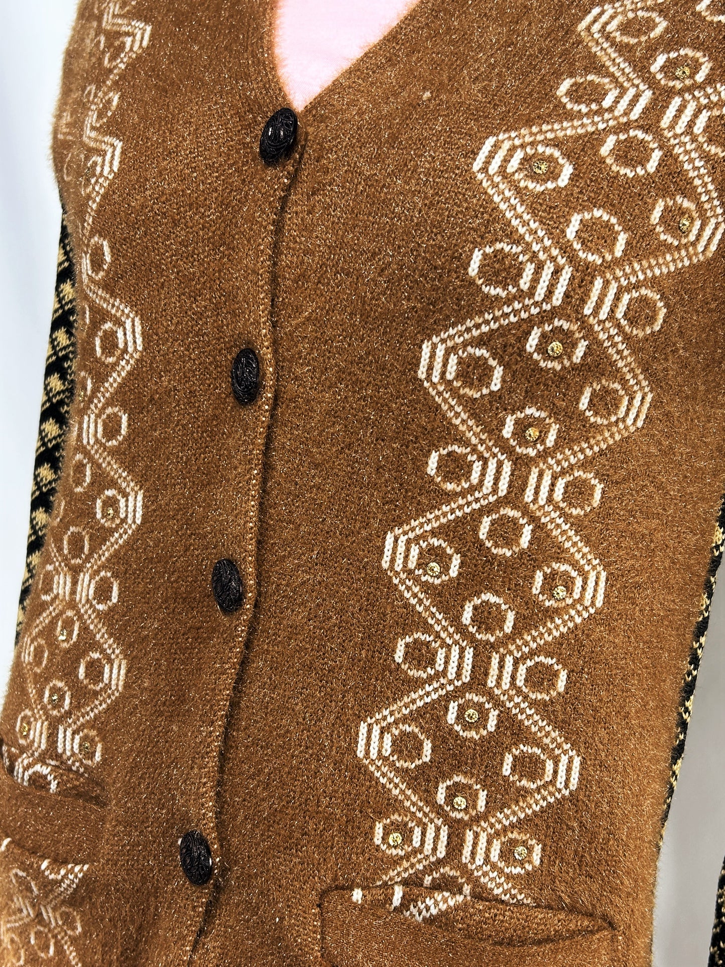 Brown Full Sleeves Long Sweater For Women WSW66