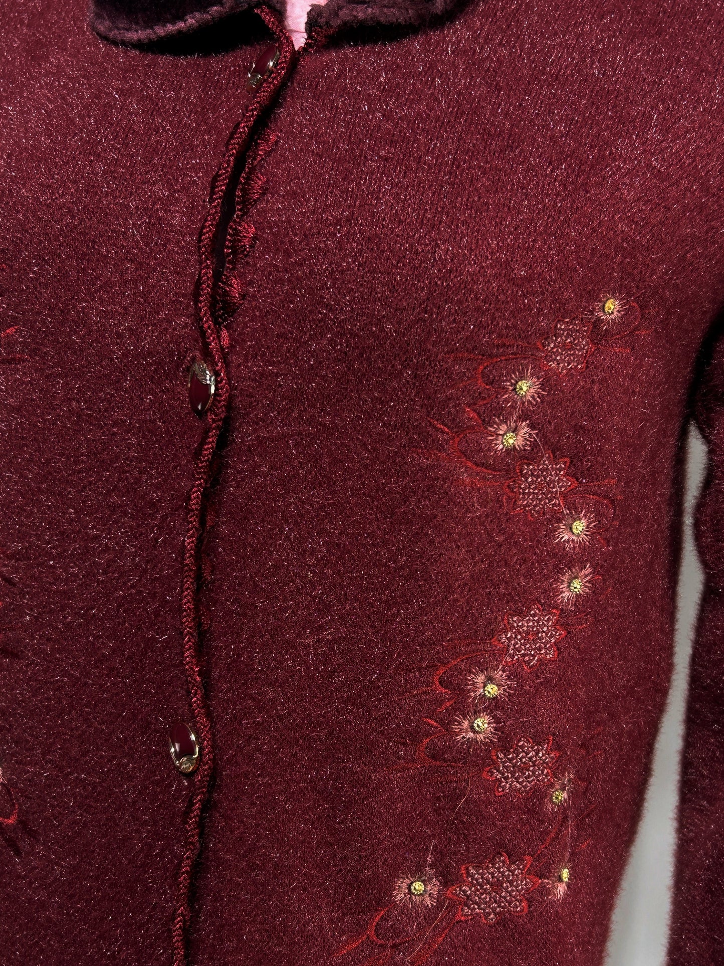 Reddish Rabbit Wool Embroidered Full Sleeves Sweater For Women WSW71