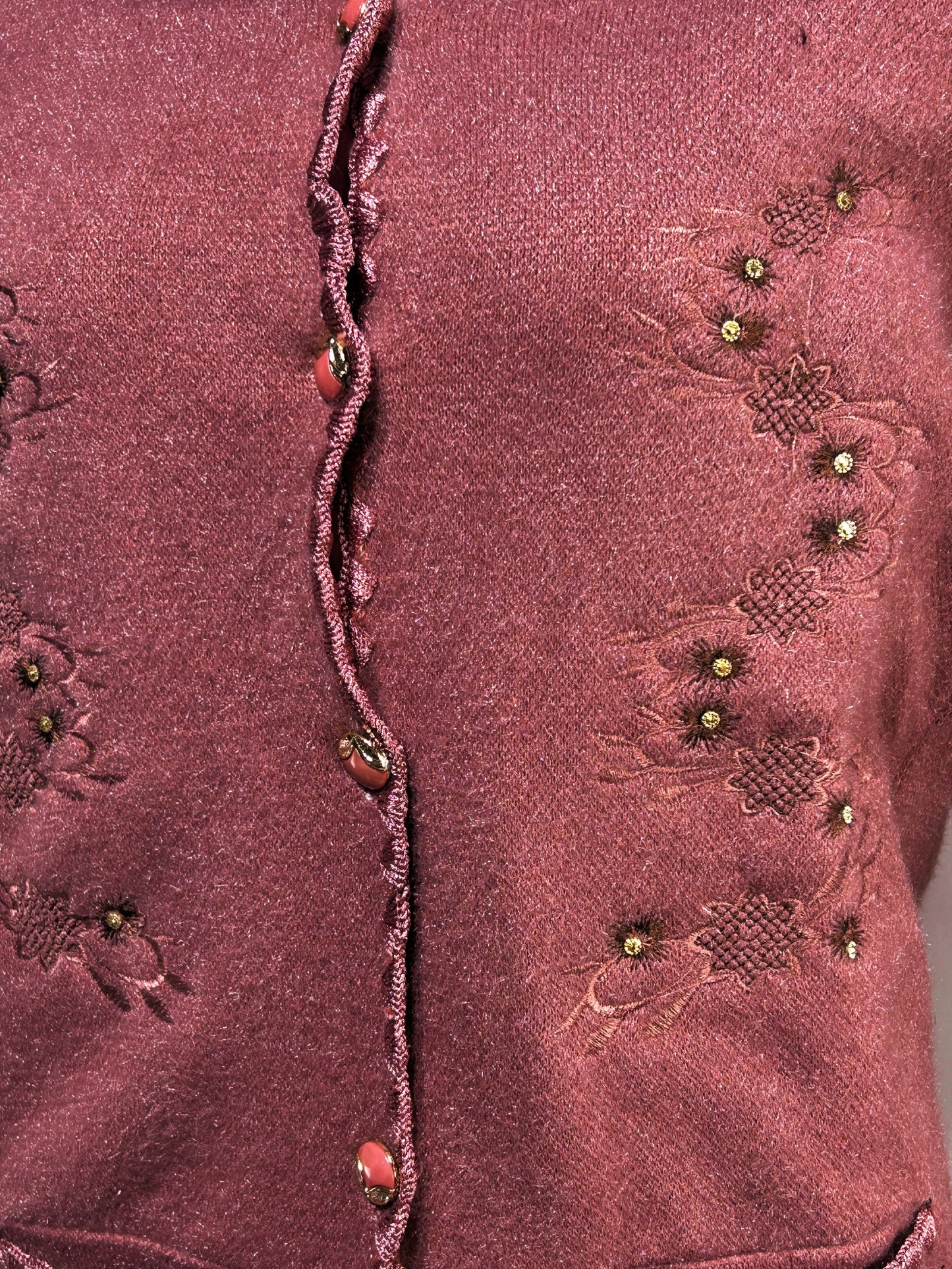 Light PInk Rabbit Wool Embroidered Full Sleeves Sweater For Women WSW70