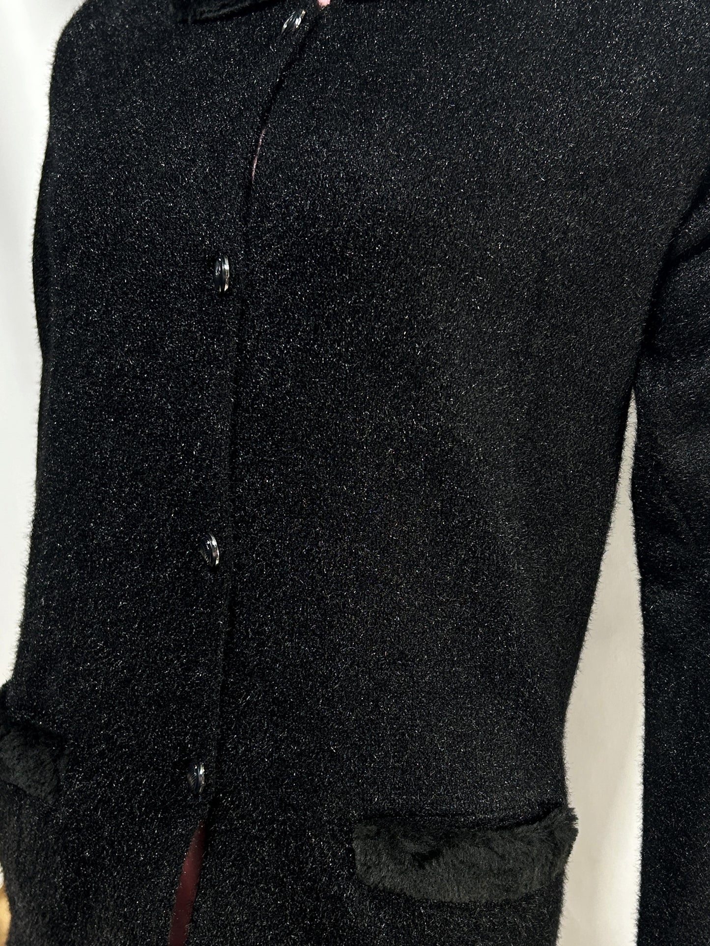 Black Rabbit Wool Plain Full Sleeves Sweater For Women WSW76