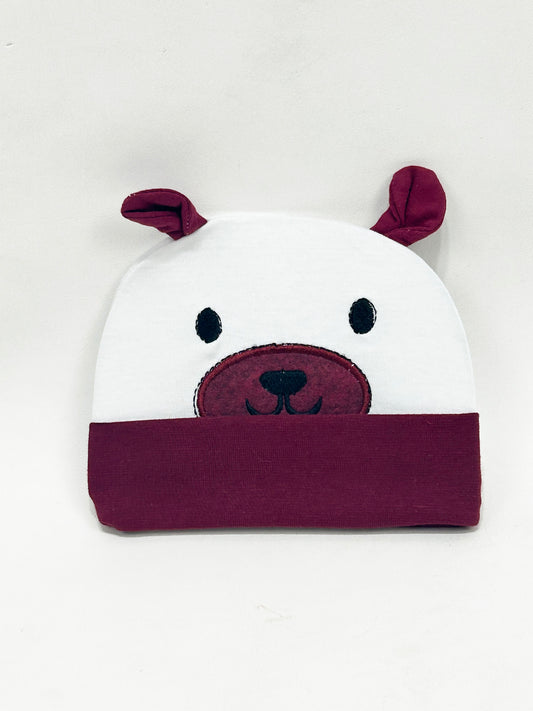Maroon Beanie Cap For Newborn NBC08