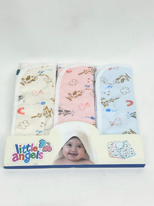 Multicolor & Multidesign Pack Of 3 Napkins For Newborn D-15