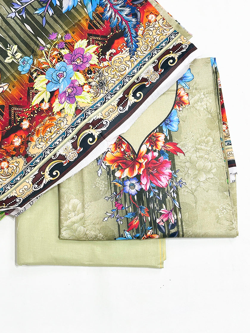 3Pcs Unstitched Digital Lawn Suit For Women WU110