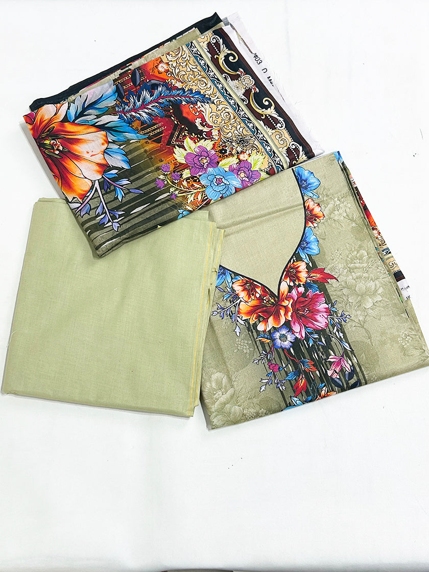 3Pcs Unstitched Digital Lawn Suit For Women WU110
