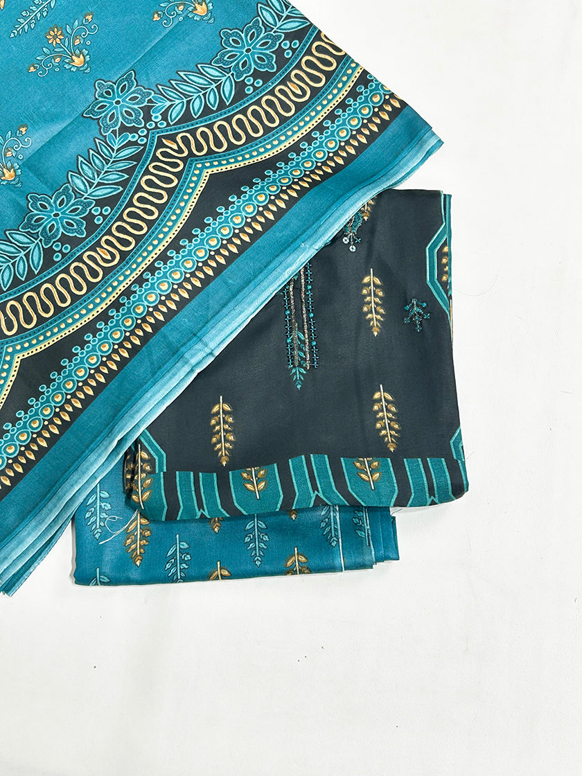 3Pcs Unstitched Digital Lawn Suit For Women WU91