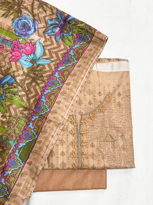 3Pcs Unstitched Digital Lawn Suit For Women WU101