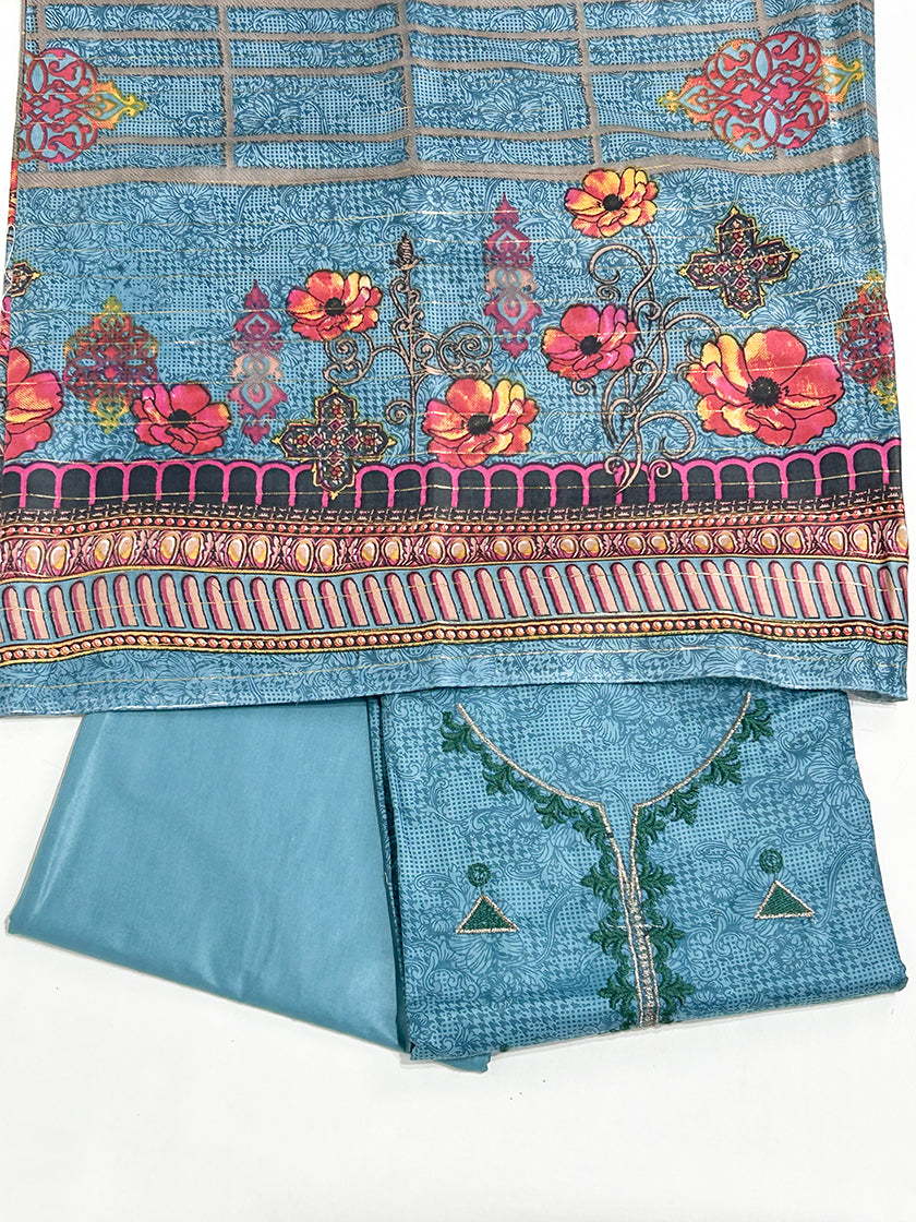 3Pcs Unstitched Digital Lawn Suit For Women WU99