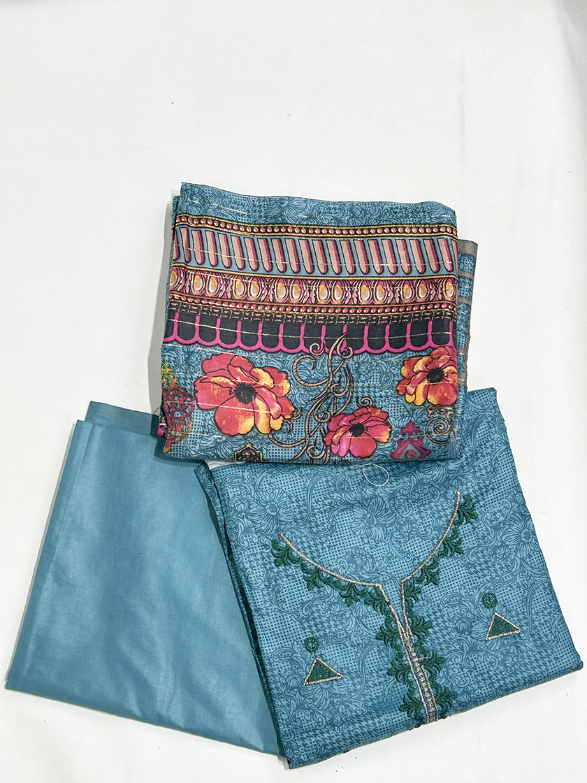 3Pcs Unstitched Digital Lawn Suit For Women WU99