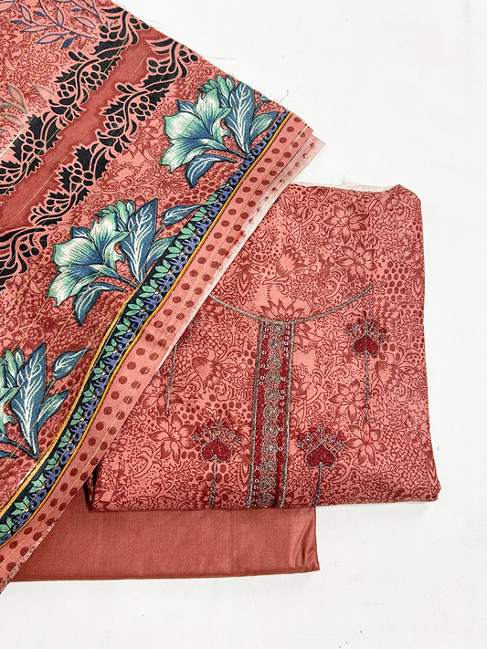 3Pcs Unstitched Digital Lawn Suit For Women WU104