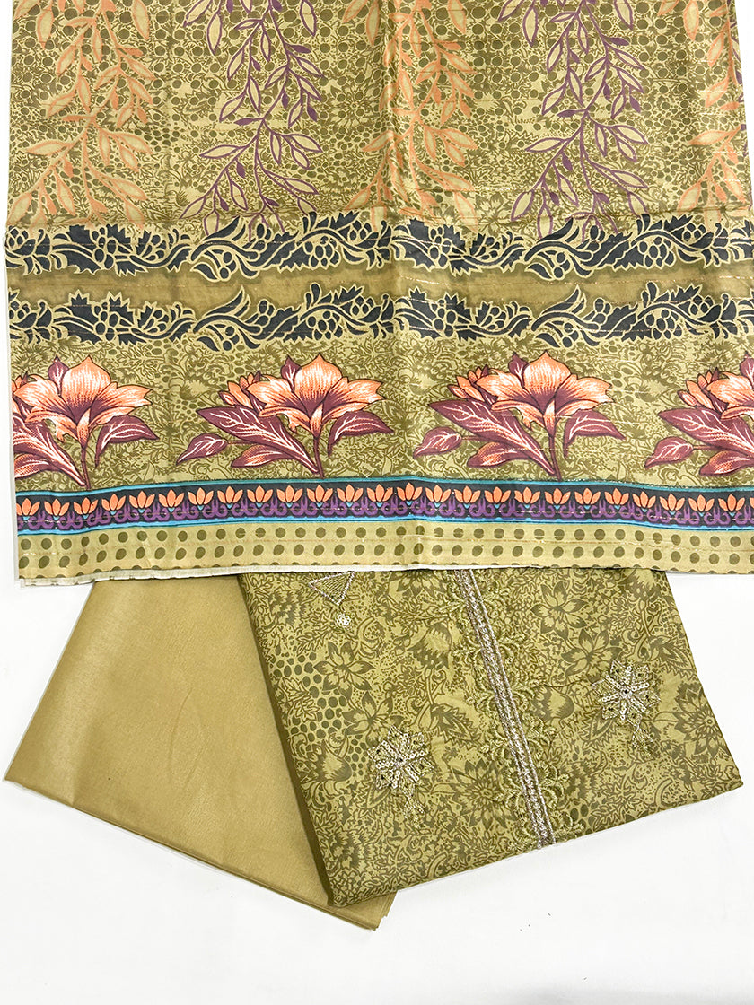 3Pcs Unstitched Digital Lawn Suit For Women WU100