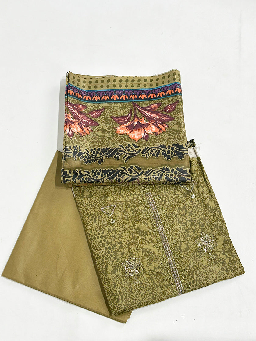 3Pcs Unstitched Digital Lawn Suit For Women WU100