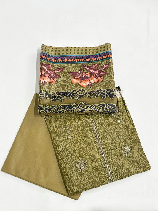 3Pcs Unstitched Digital Lawn Suit For Women WU100