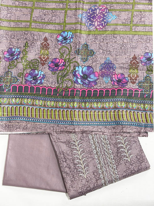 3Pcs Unstitched Digital Lawn Suit For Women WU106