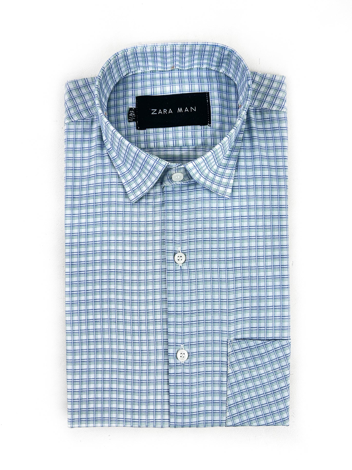 Green Pattern Formal Dress Shirt For Men MFS349