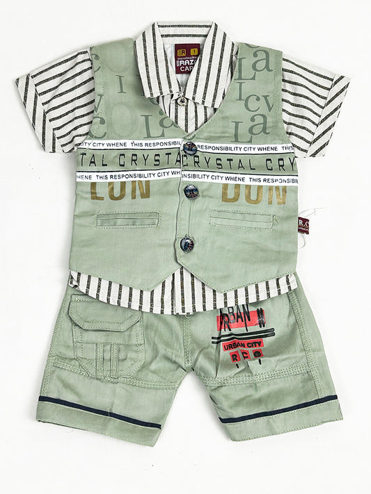 0Mth - 6Mth Urban Light Green Baba Suit For Newborns AS NBS409