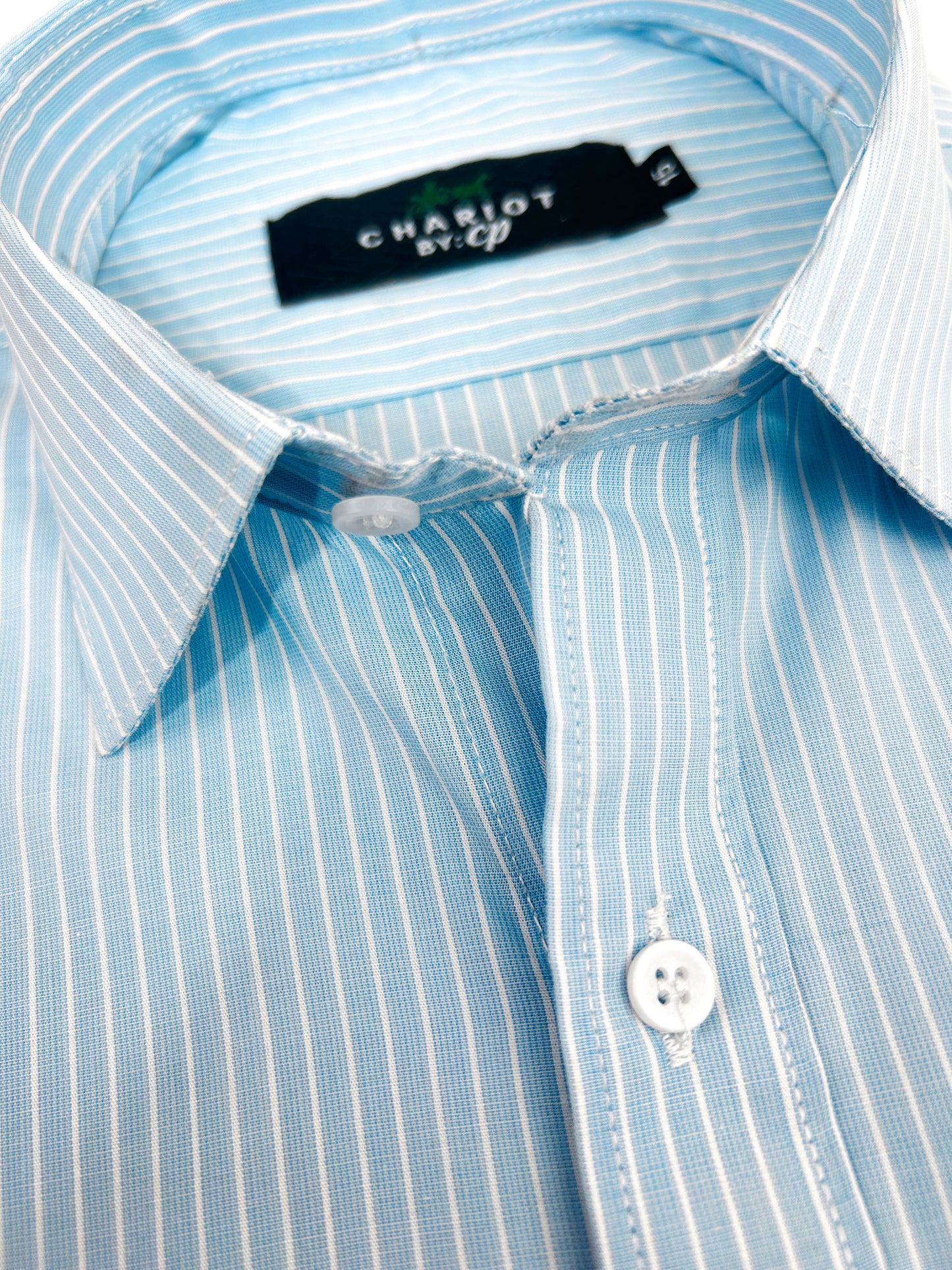 Light Blue Lines Formal Dress Shirt For Men MFS298
