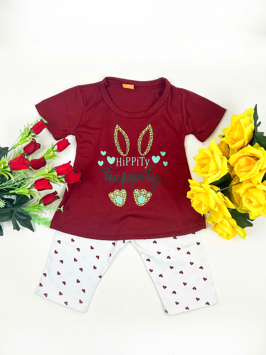 1Yr - 4Yrs Happity Maroon Suit For Girls RM GS226