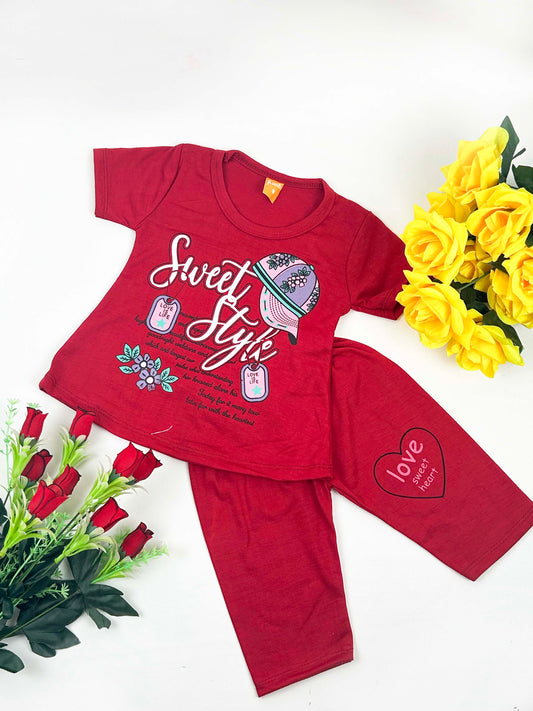 1Yr - 4Yrs Sweet Red Suit For Girls RM GS228