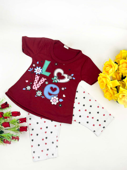 1Yr - 4Yrs Love Maroon Suit For Girls RM GS240