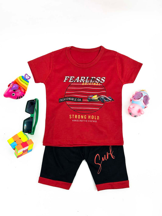 1Yr - 4Yrs Red Fearless Suit For Kids RZ BS331